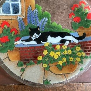 Handmade fused glass decorative plate